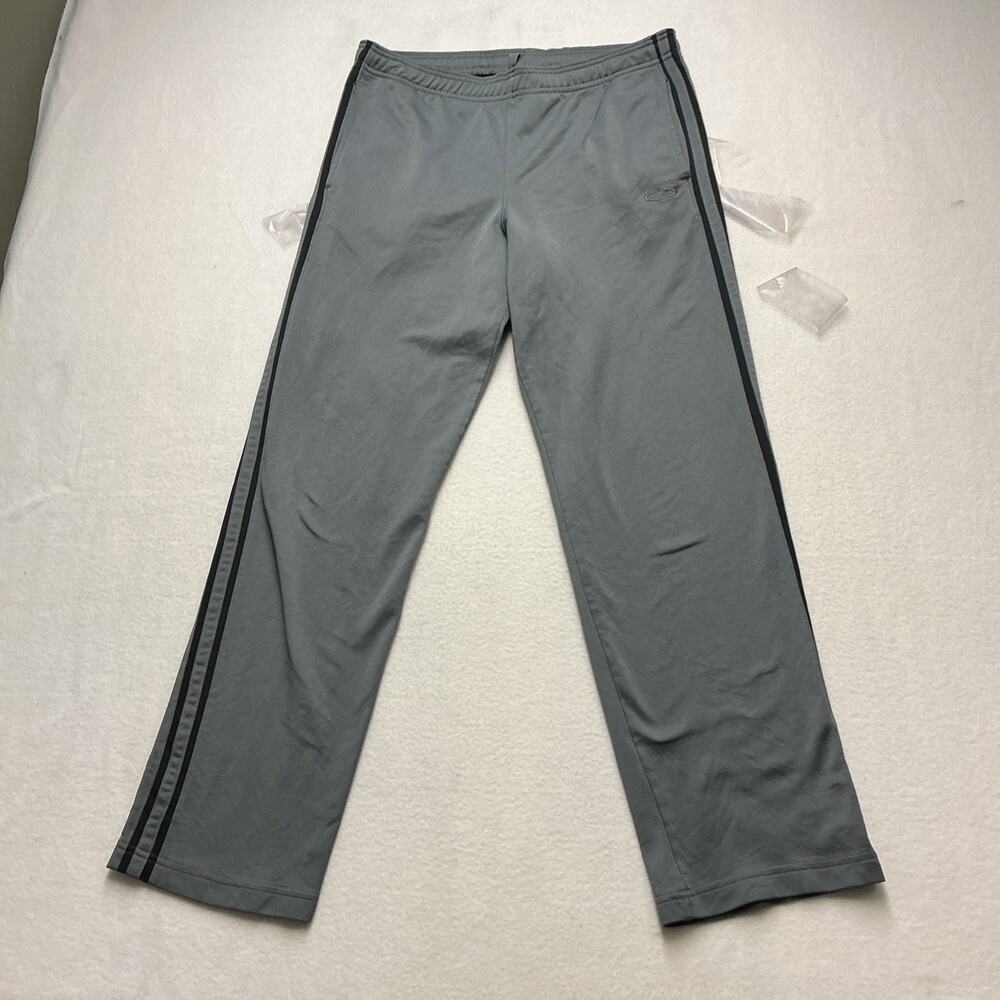 Champion Mens Sz S ,Track Pants Gray ,black Stripe Mesh Athletic Warm Up, 4261